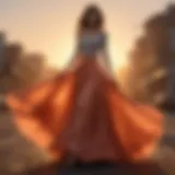 Elegant Flowing Skirt in Sunset Glow