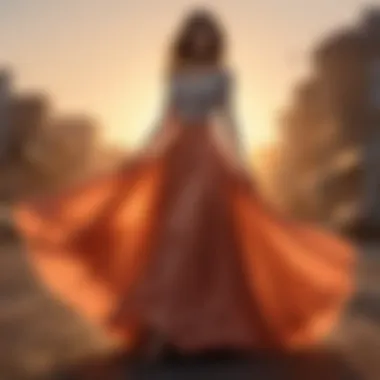 Elegant Flowing Skirt in Sunset Glow