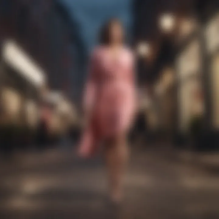 Elegant silhouette of a woman walking confidently on a city street