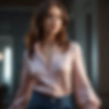 Chic Silk Blouse with Flare Jeans Chic Silk Blouse with Flare Jeans