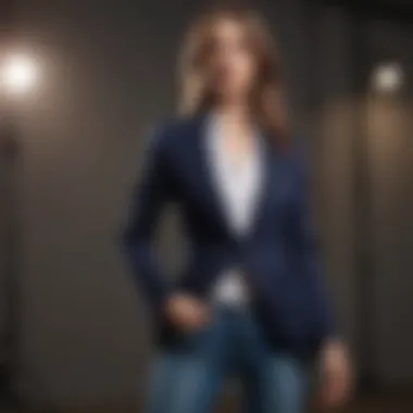 Structured Blazer Layered Over Flare Jeans Structured Blazer Layered Over Flare Jeans