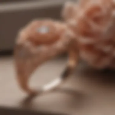 Rose gold engagement ring with intricate filigree details