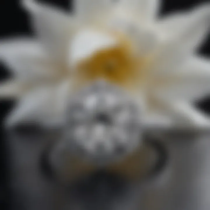 Elegant diamond engagement ring with floral motif