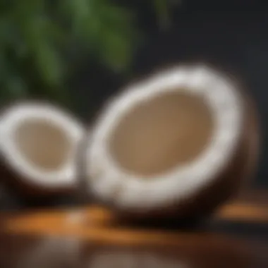 Exotic coconut shell with coconut oil for shaving