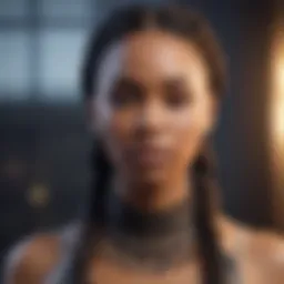 African American woman with intricate braided hairstyle