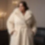 Luxurious Plus Size Teddy Coat in Ivory Cream