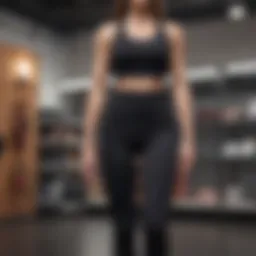 Comparison of Alo Yoga leggings and their duplicates on a stylish display