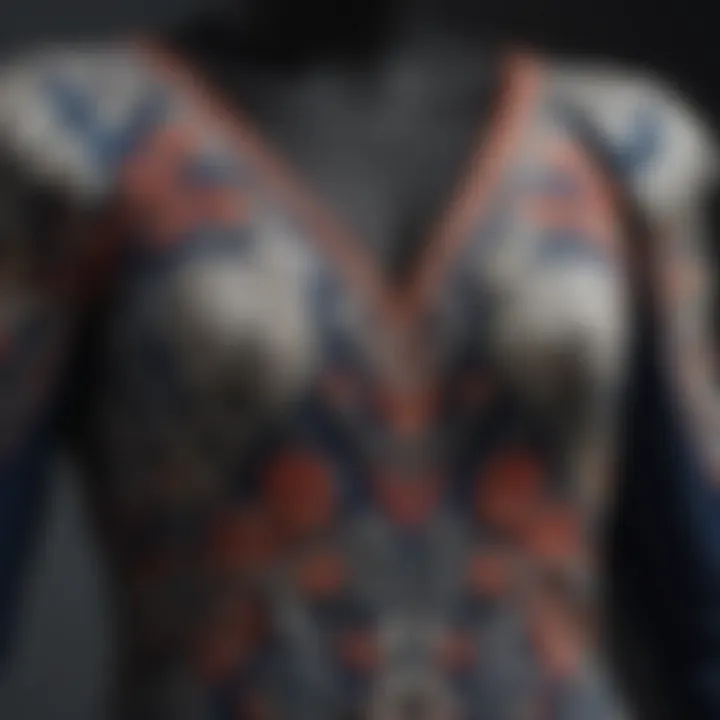 A close-up of fabric details and patterns on American Eagle dresses