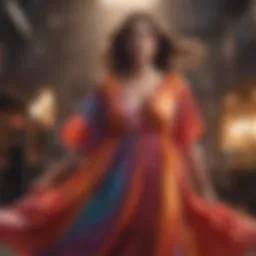 Flowy baggy dress in vibrant colors