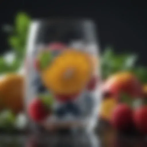 Carbonated water with fresh fruits