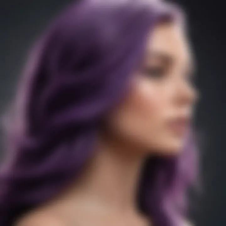 Close-up of Clean Purple Shampoo Foam on Hair Strands