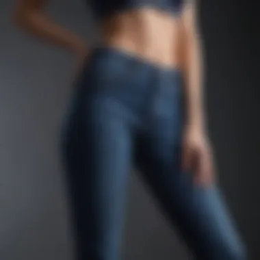 High waisted jeans with stretch showcasing seamless fit