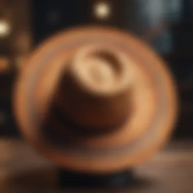 A stylish bohemian hat displayed against a vibrant background