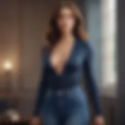 Chic bodysuit styled with high-waisted jeans