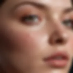 Close-up of skin with visible hydration and plumpness