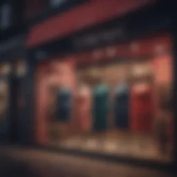 A vibrant storefront of a high-end clothing boutique