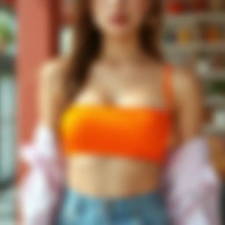 Casual crop top in vibrant color