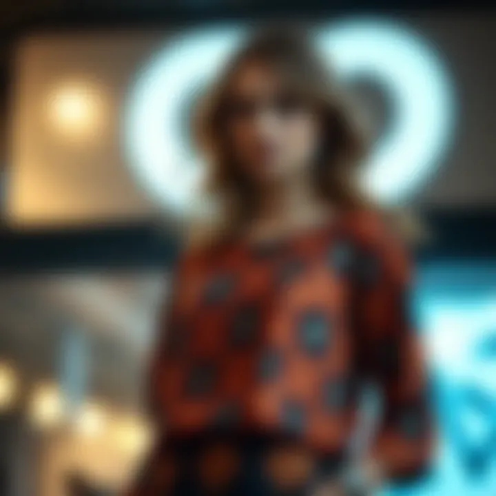 Stylish long-sleeve top featuring contemporary patterns