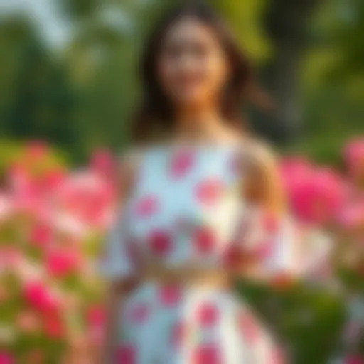 Elegant floral dress suitable for a spring wedding