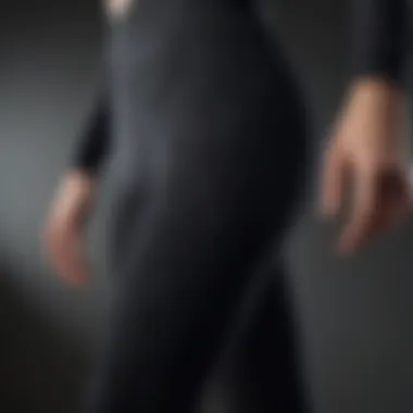 Fabric Texture Highlight Close-up image highlighting the fabric texture of high rise fleece lined leggings