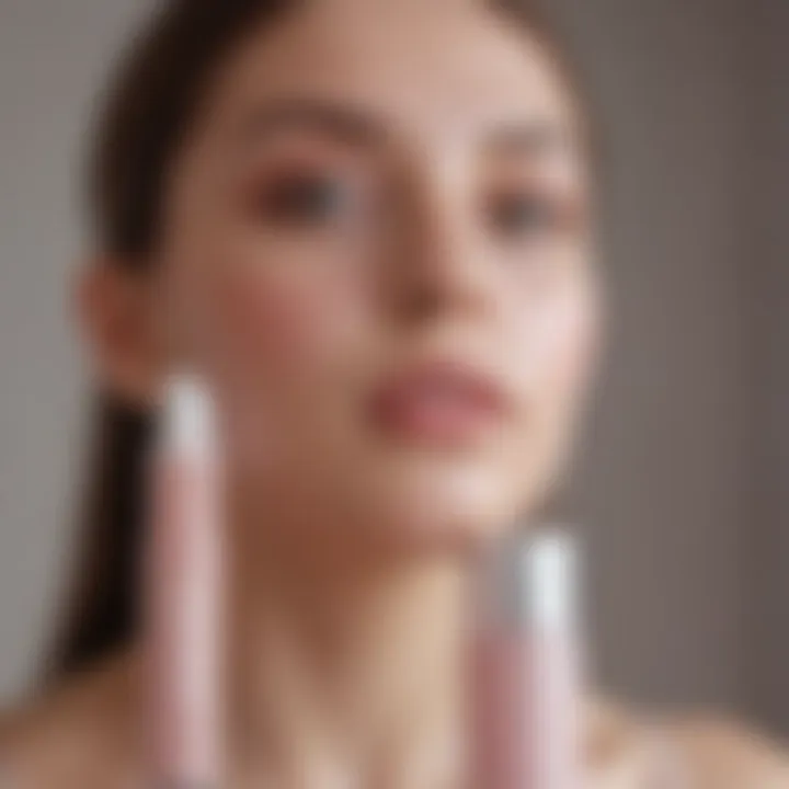 Reflective surface with Glossier products