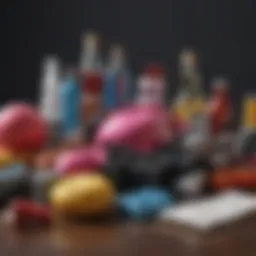 A variety of intimate toys displayed elegantly on a modern surface