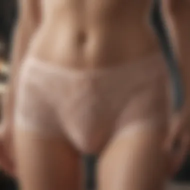 Intricate Design of Large Gusset Underwear A close-up view of the intricate design of large gusset underwear showcasing quality stitching and materials.