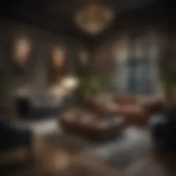 A stylish living space featuring Lenny Kravitz inspired furniture pieces.