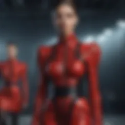 A striking McQueen ready-to-wear ensemble showcasing bold silhouettes.