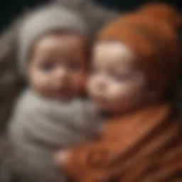 Detailed view of the Monica and Andy newborn set showcasing its textures and colors