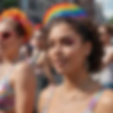 Colorful LGBTQ+ pride parade