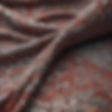 Close-up of intricate fabric patterns and textures in plus size attire.