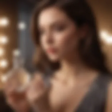Stylish Young Lady Applying Perfume A stylish young lady applying her favorite perfume