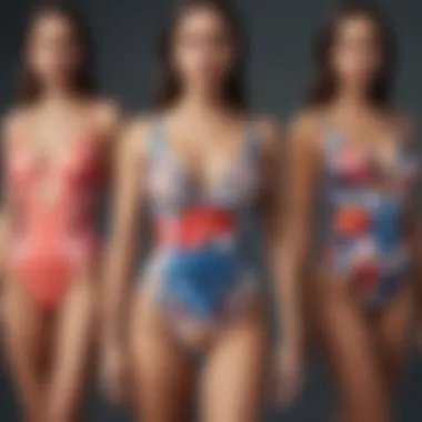 A variety of one-piece swimwear showcasing different designs