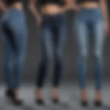 A visual representation of different body types showcasing how rockstar high-waisted jeans fit various figures