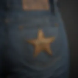 A close-up of rockstar high-waisted jeans fabric showcasing its texture and quality