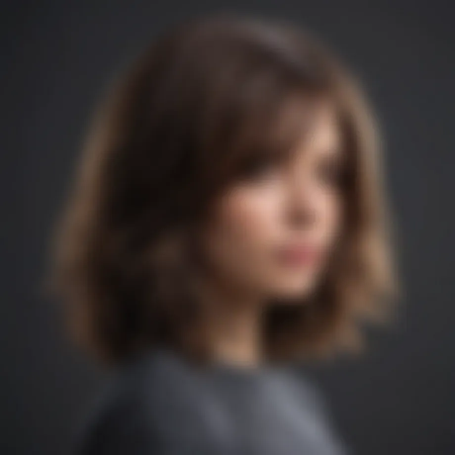 Stylish shoulder-length haircut showcasing layered texture