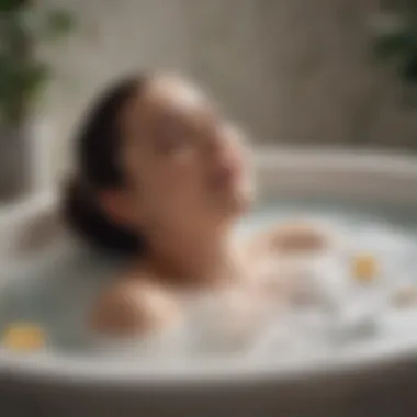 The Calming Effects of Bath Rituals A soothing bath ritual scene with a focus on the calming effects of magnesium and sweet birch