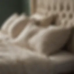 Luxurious Anthropologie body pillow on a designer bed