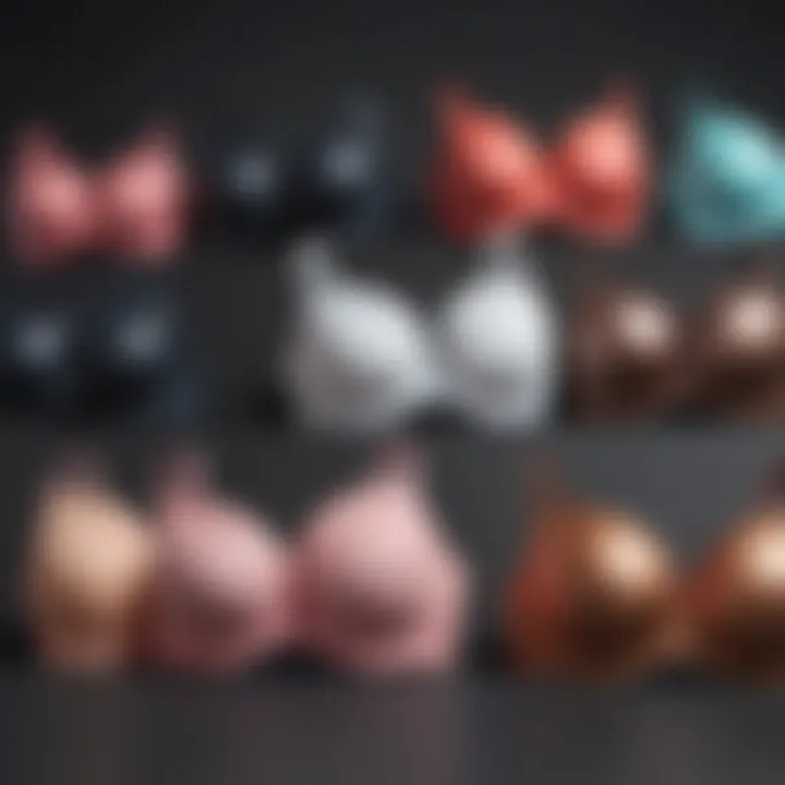 Variety of push-up bras in different styles and colors