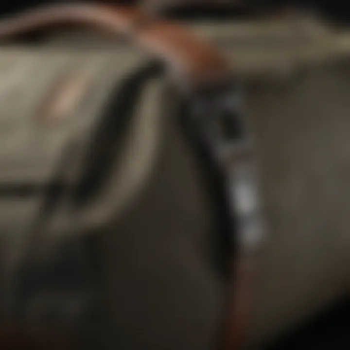 Close-up of the durable fabric used in the Briggs & Riley duffel