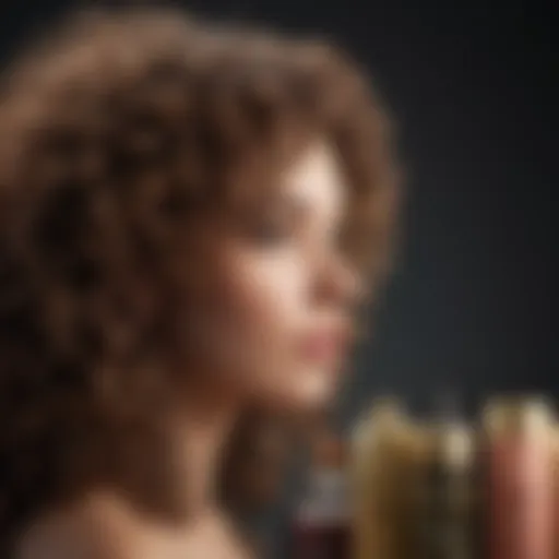 Close-up of the Curls product line showcasing various formulations.