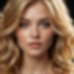 Luxurious golden blonde hair with soft waves