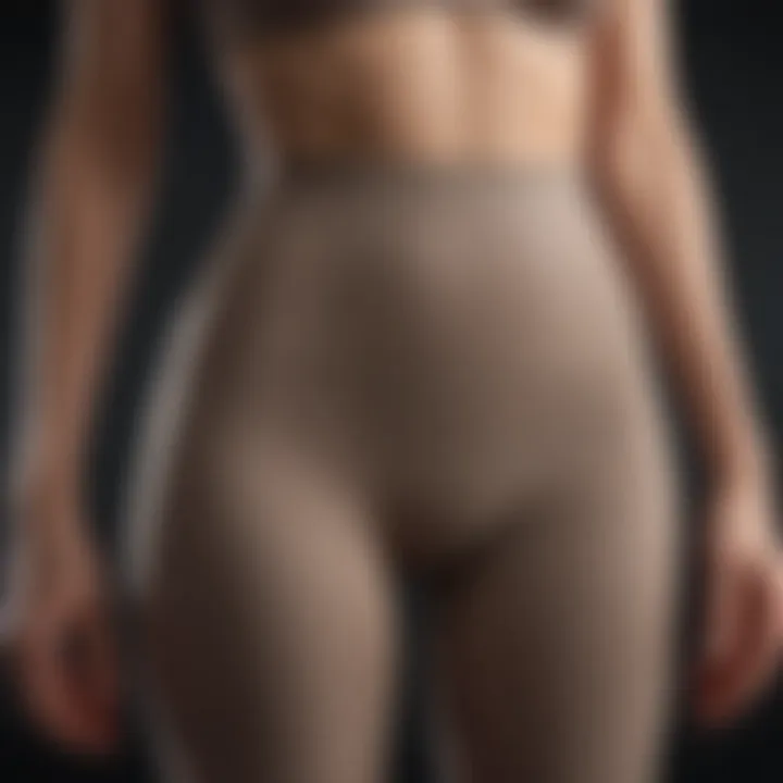 Close-up of fabric showcasing tummy control features