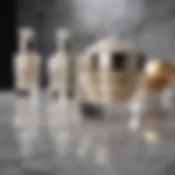 Elegant display of high-end anti-wrinkle creams on a marble countertop