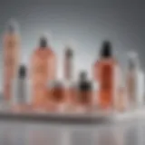 A close-up of The Ordinary skincare products arranged aesthetically.