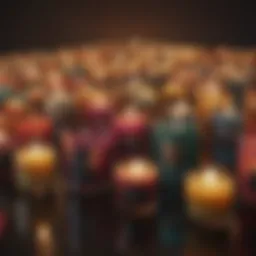 A beautifully arranged selection of artisan candles showcasing diverse fragrances.