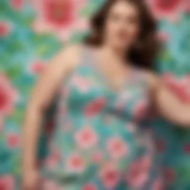 Close-up of intricate prints and textures on a Lilly Pulitzer plus-size garment