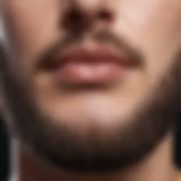 Close-up of chin showcasing thick hair growth