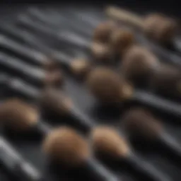 A collection of various blow out brushes showcasing different bristle types and sizes